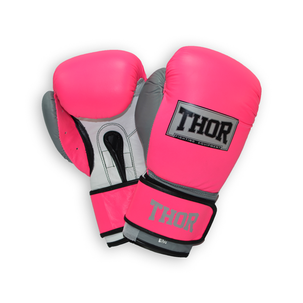 Перчатки боксерские THOR TYPHOON 10oz /PU /розово-бело-серые