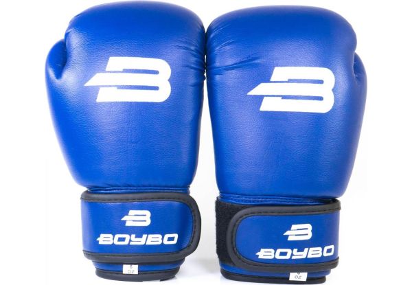 Боксерские перчатки BoyBo Basic 6 OZ (иск.кожа) син. SF1-44-06