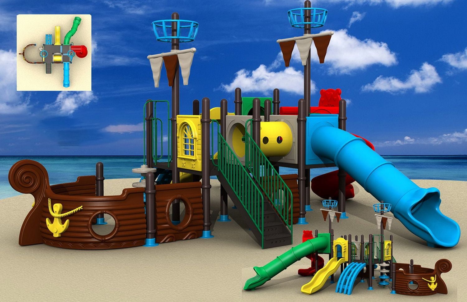 Ігровий комлекс-майданчик для дітей Pirate Ship HDS-HD116