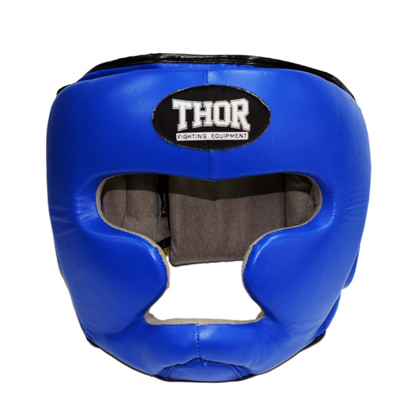 Шлем для бокса THOR 705 M /Кожа / синий