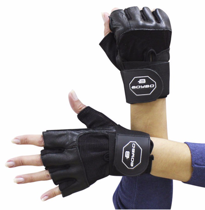 Перчатки для фитнеса BoyBo X-ENERGY (нат.кожа),черн L