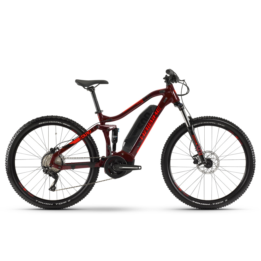 Электровелосипед Haibike SDURO FullSeven Life 1.0 500Wh 10 s. Deore 27.5", рама M, вишнево-черно-красный, 2020